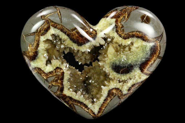 Polished Utah Septarian Heart - Beautiful Crystals #123854